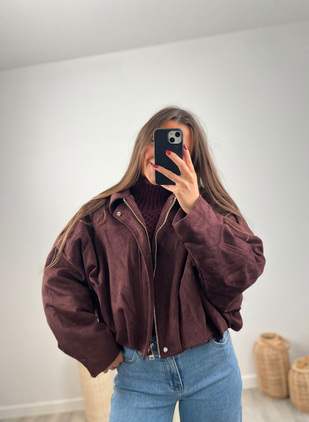 HANNA - Suède Jacket Bordeaux
