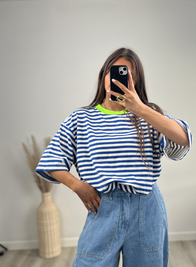 BEA - Shirt Blauw incl. sjaaltje