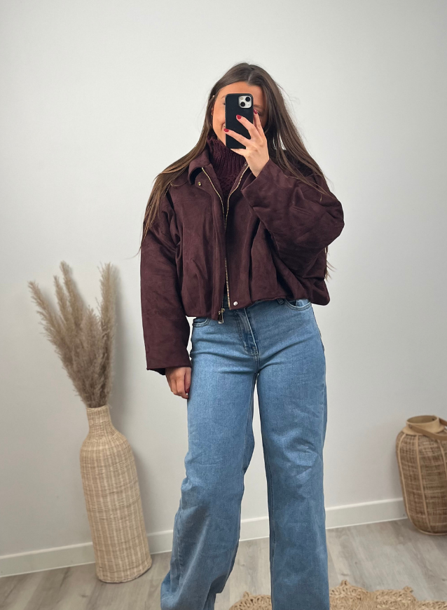 HANNA - Suède Jacket Bordeaux