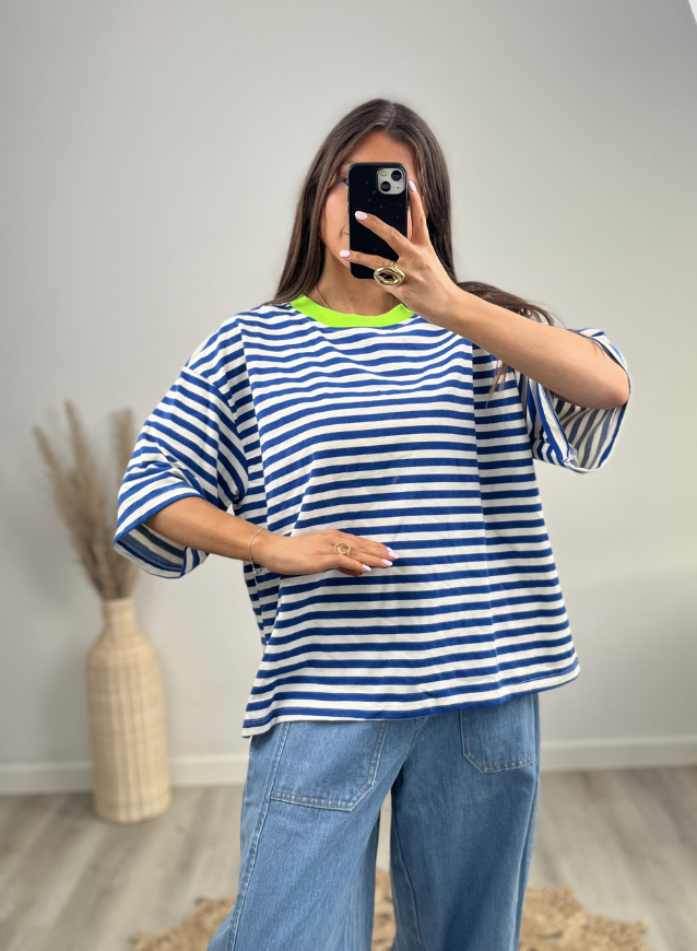 BEA - Shirt Blauw incl. sjaaltje