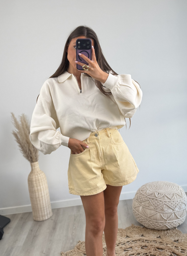 Jeansshort Geel