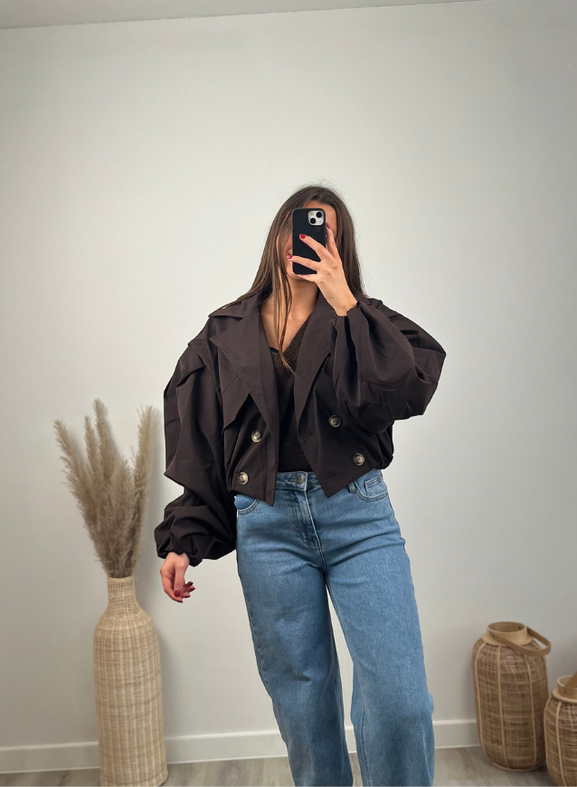 AMANI - Bomber Trenchcoat Bruin