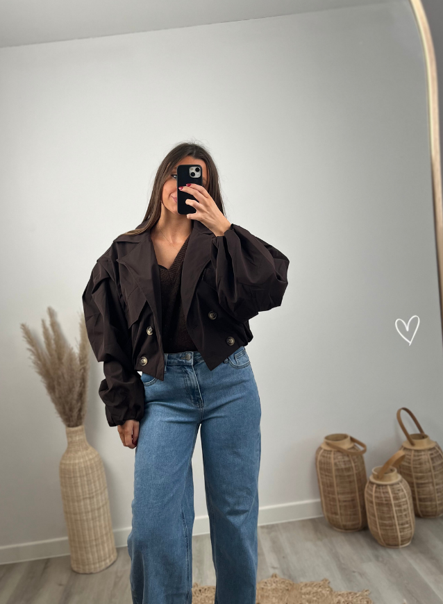 AMANI - Bomber Trenchcoat Bruin