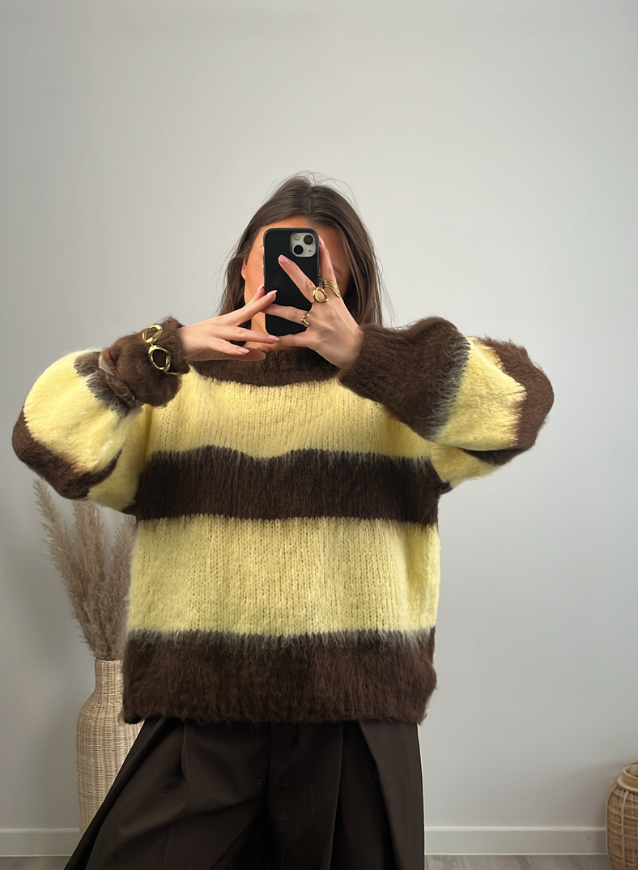 LAURENCE - Trui Choco/Geel