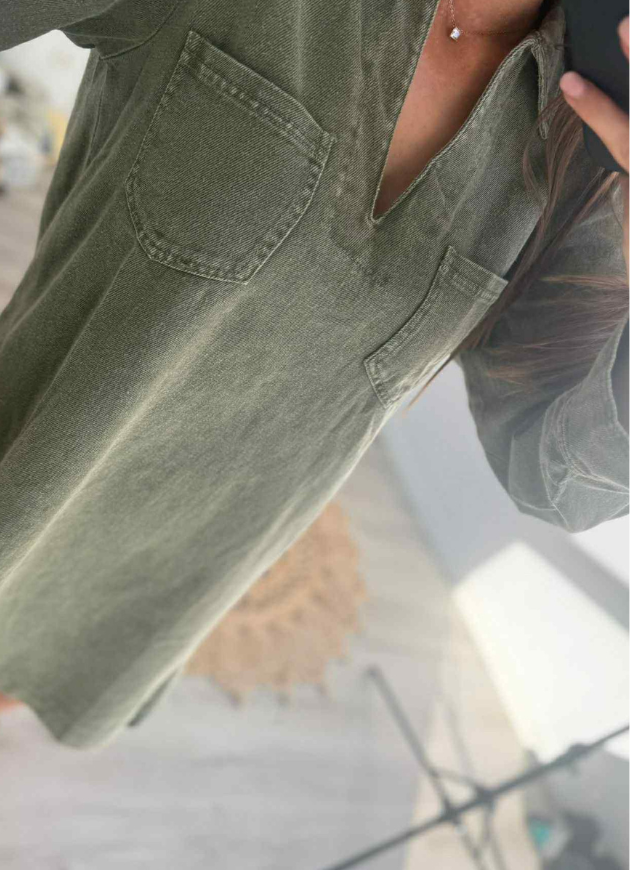 MIRTE - Kaki Jeanskleedje