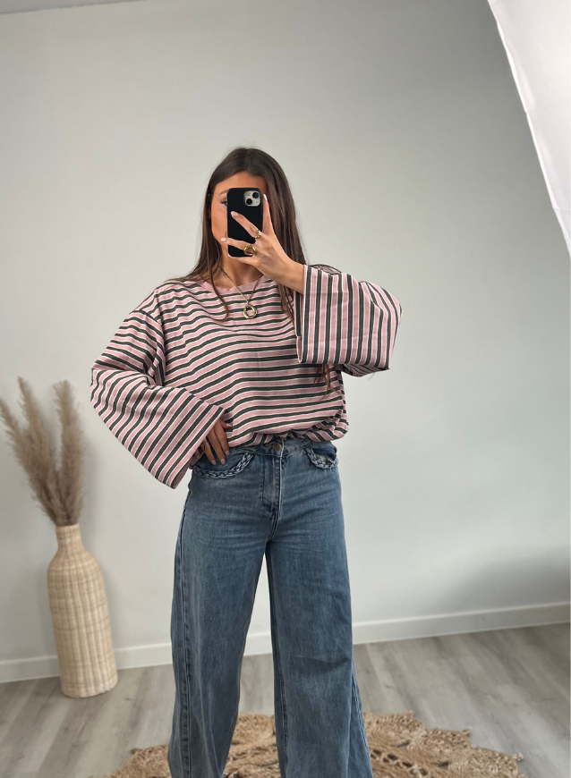 MAGALI - Oversized Langarmshirt