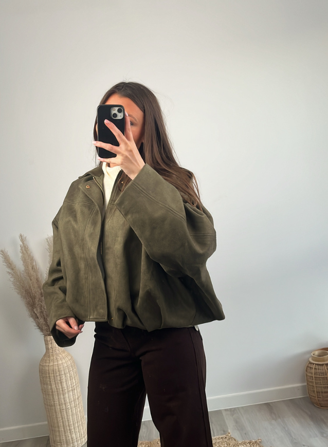 Suède Jacket Kaki