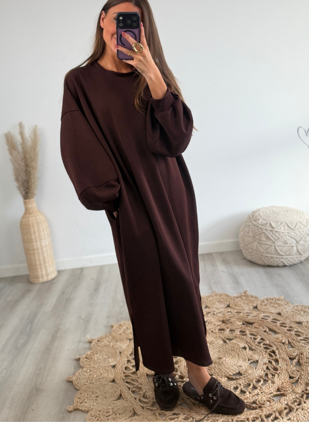 ALIX - Sweaterdress Bruin