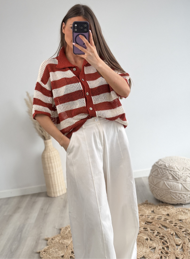 Crochet Shirt Terracotta