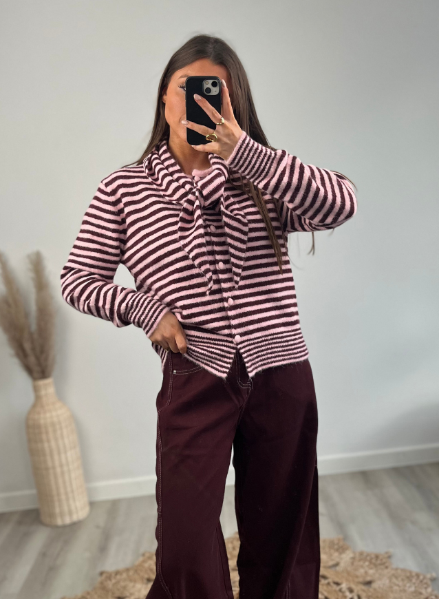Cardigan Bordeaux incl. sjaaltje