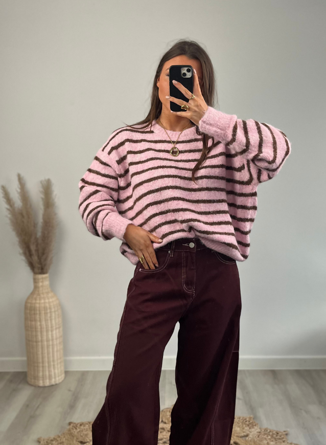 LISELOTTE - Trui Roze/ Choco