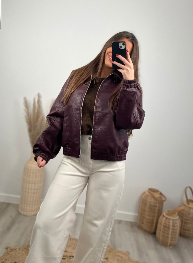 SOPHIA - PU jacket Bordeaux