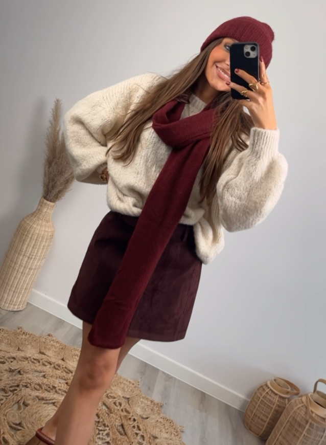 NOLA - Suède rokje Bordeaux