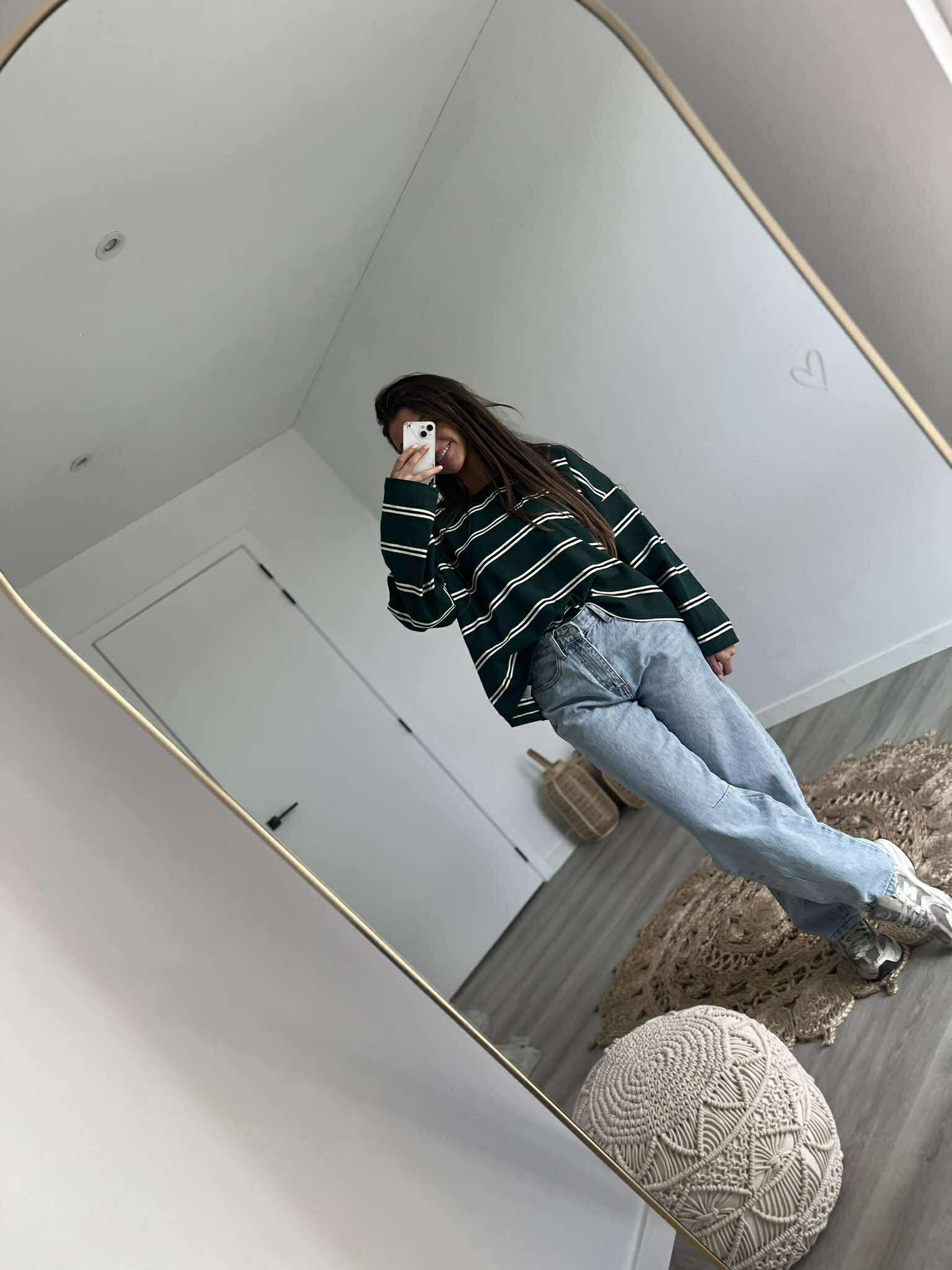 KARLIEN - Striped Sweater Groen