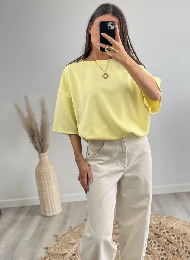 T-shirt pofeffect Geel