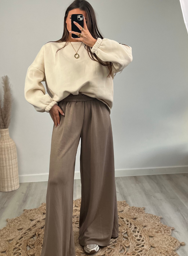 SYLVIE - Broek Taupe