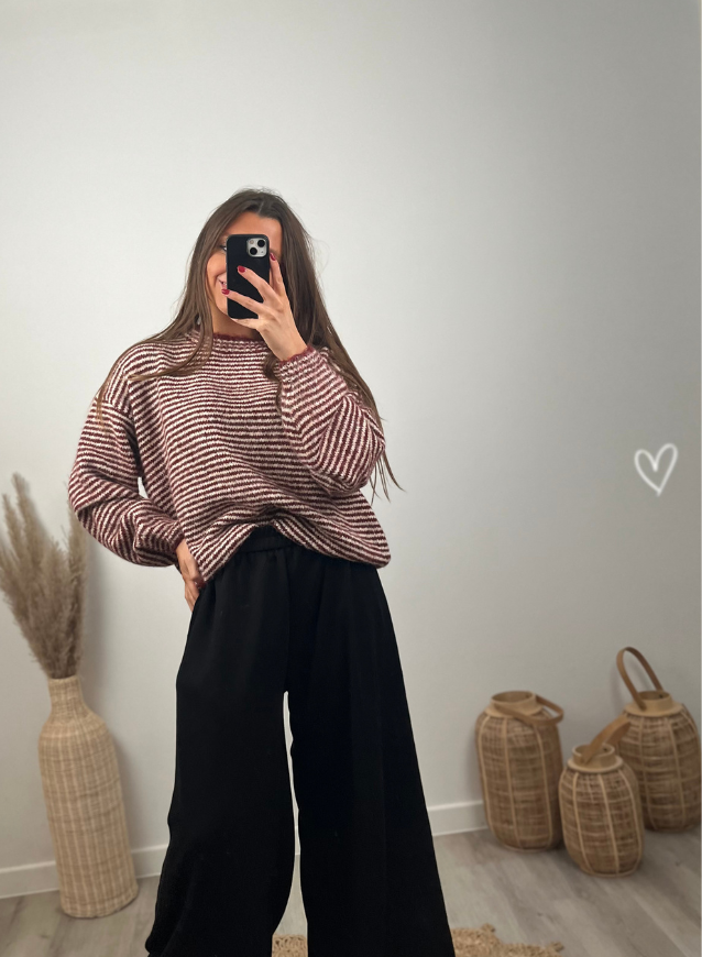MAE - Striped Sweater Wine