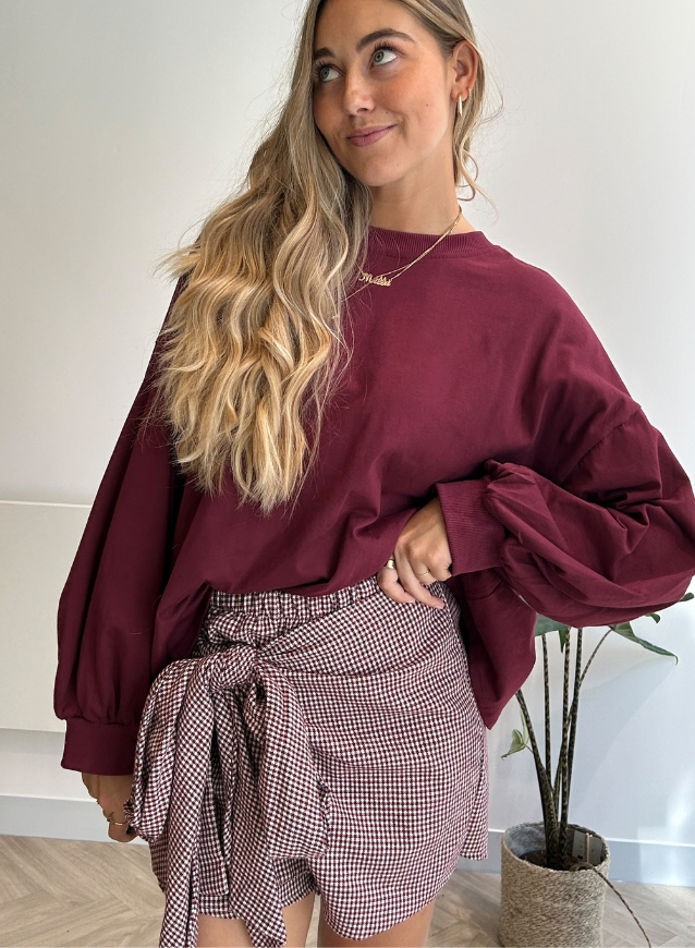 MONA - Open Back Top Burgundy