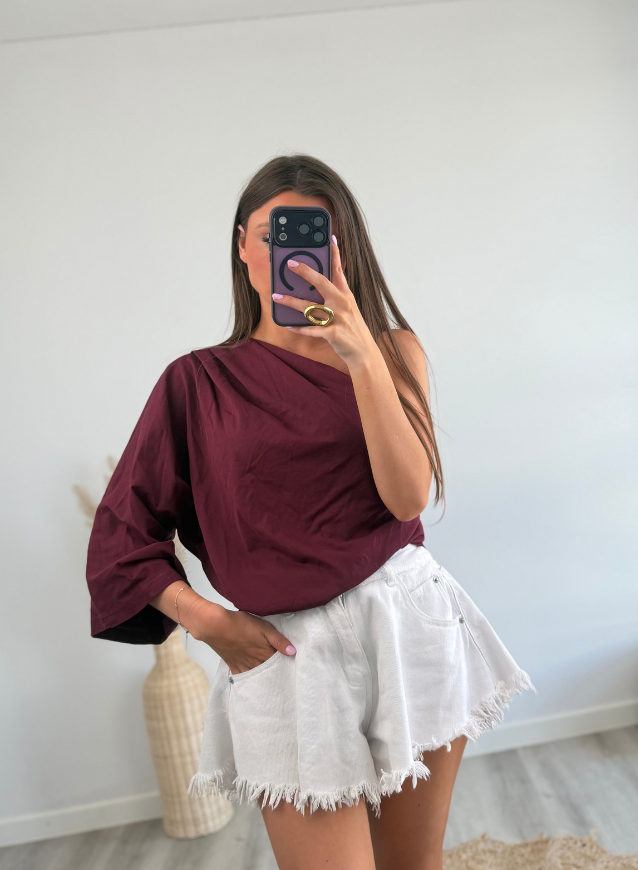 LOUISE - Jeansshort Wit