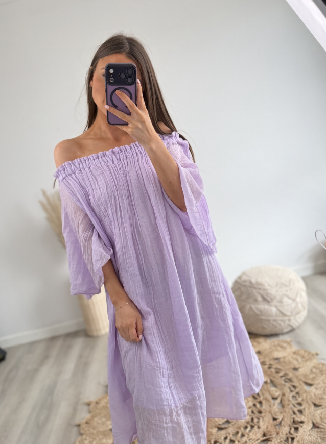 Lila Jurk Off- shoulder