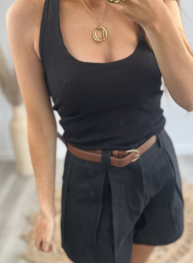 Halter top Zwart