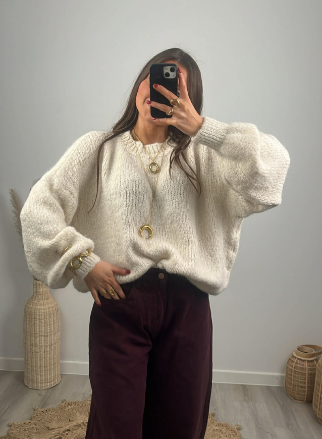 Halve maan ketting extra lang