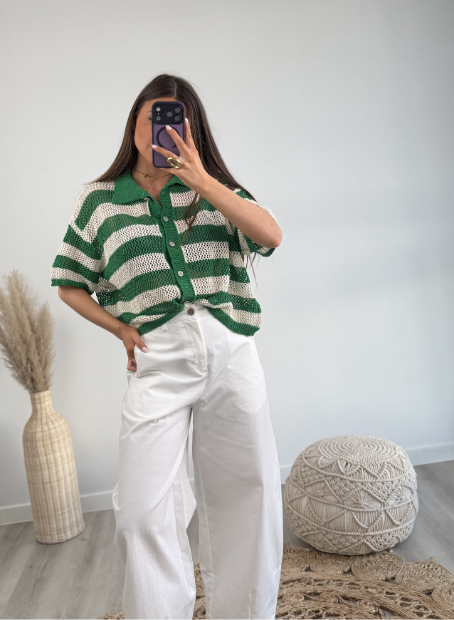Crochet Shirt Groen