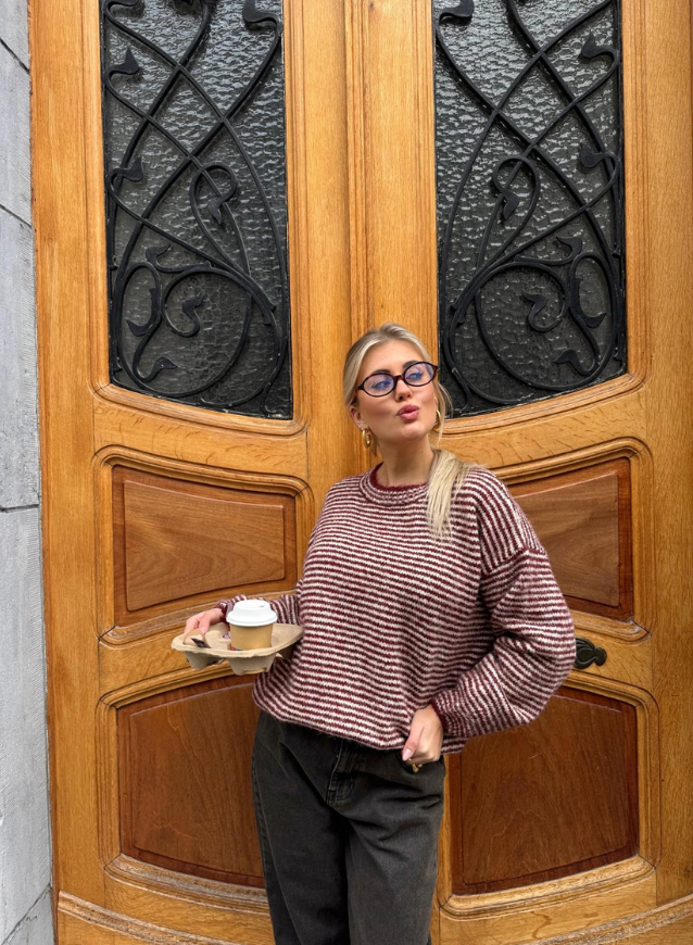 MAE - Striped Sweater Wine