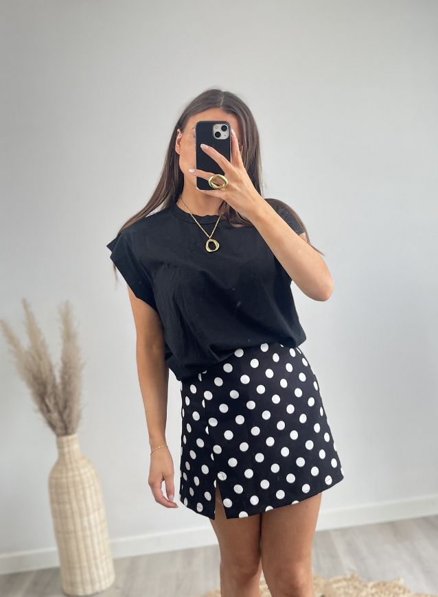 Gepunktete Shorts Schwarz