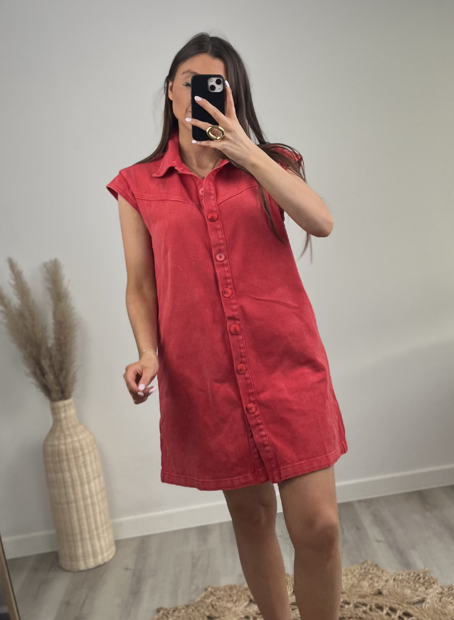 INDY – Jeanskleid rot