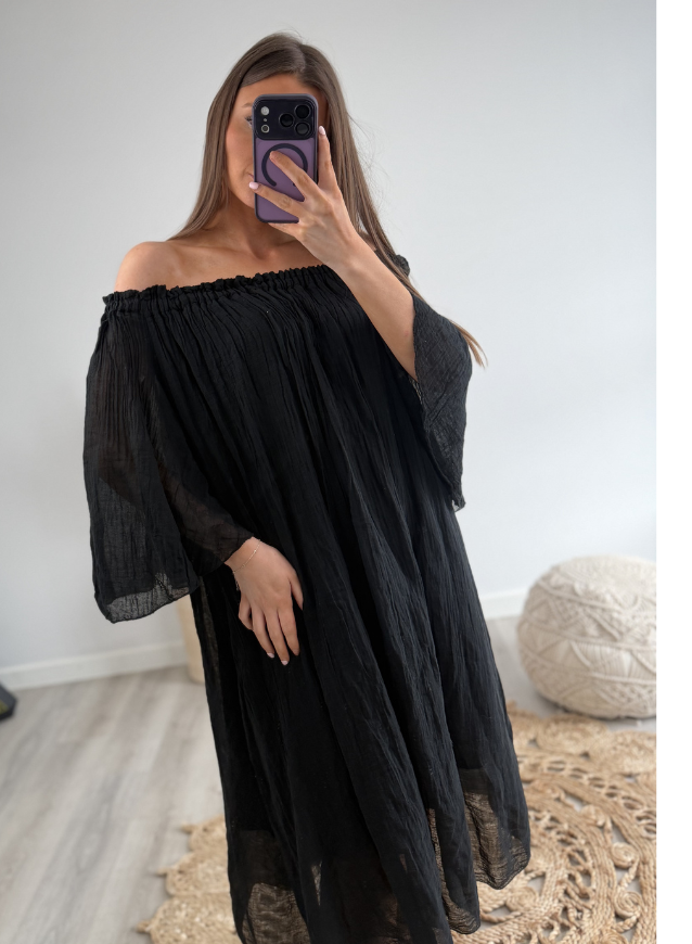 Off-Shoulder Dress Zwart