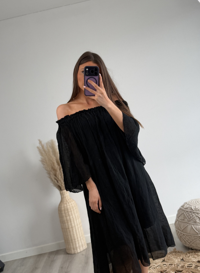 Off-Shoulder Dress Zwart