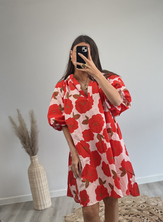 Flower Dress Red