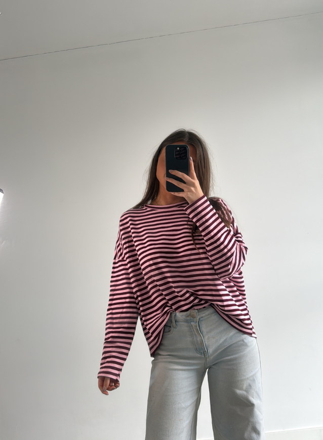 ELIN - Longsleeve bordeaux-roze