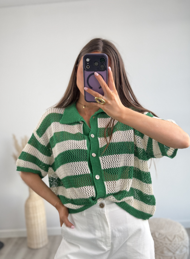 Crochet Shirt Groen