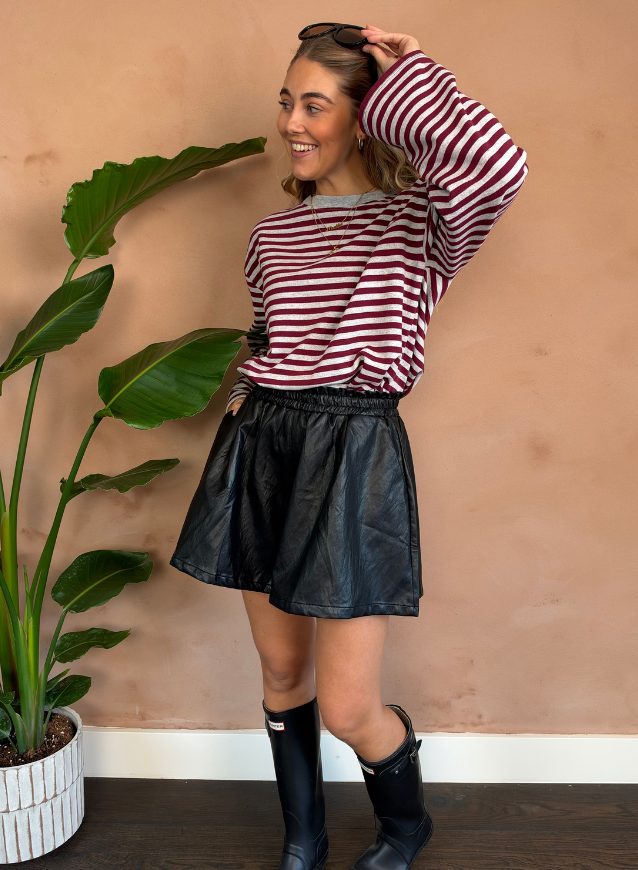 PIPPA - Longsleeve Grey/Bordeaux Gewatteerd