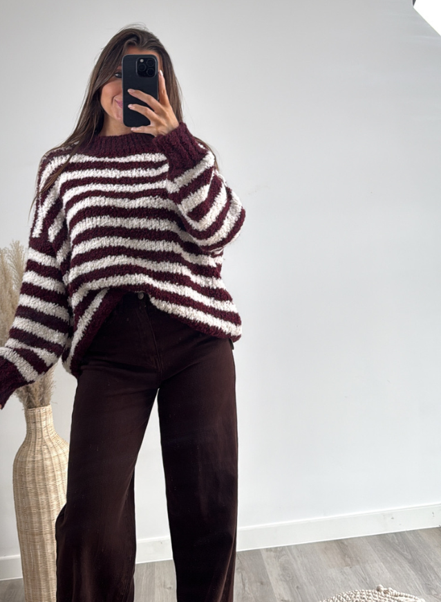 AMELIA - Gebreide trui Bordeaux
