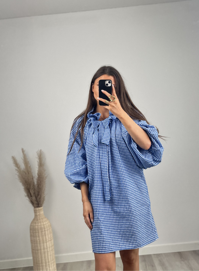 ELIN - Vichy kleedje Blauw