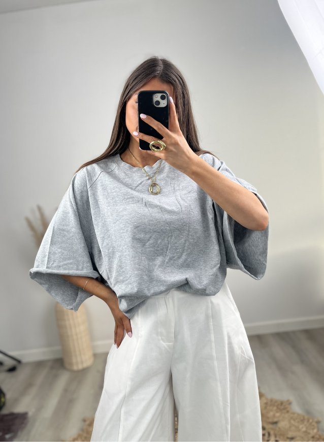 LAURA - Oversized tee Grijs