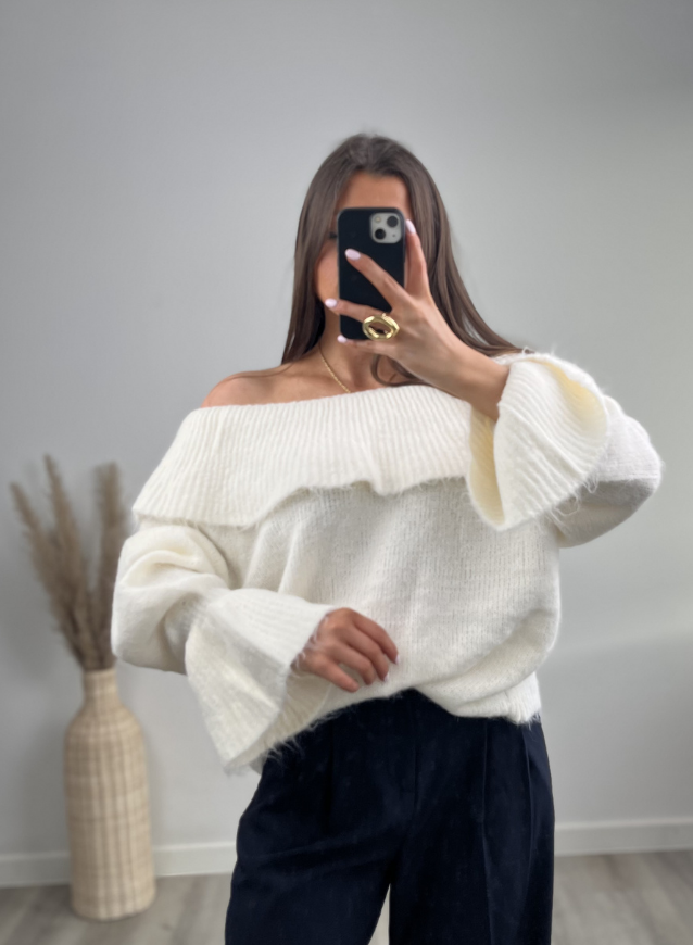Off Shoulder Trui Cream