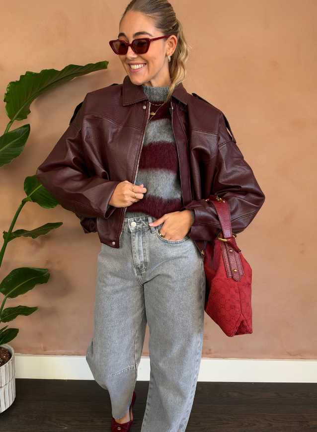 ELENA - PU Jas Bordeaux