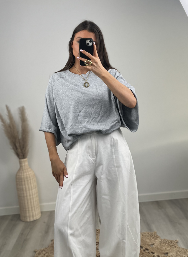 LAURA - Oversized tee Grijs