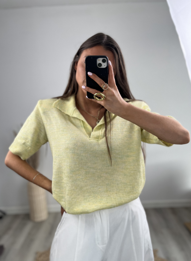 ANOEK - POLO Groen/Geel