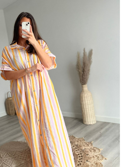 AXELLE - Dress Lila Oranje
