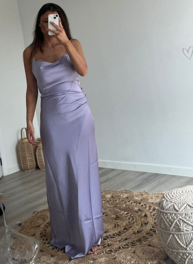 INEZ - Lila Satijnen Dress