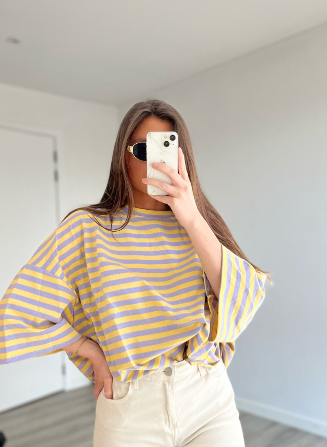 LINA - Geel/ Lila T-shirt
