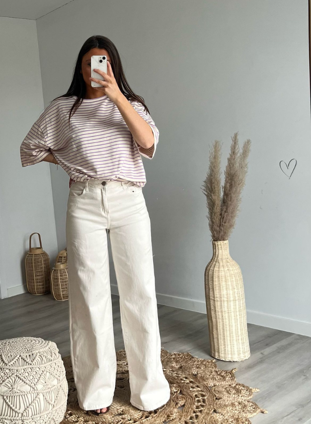 BETH - Cream Jeans