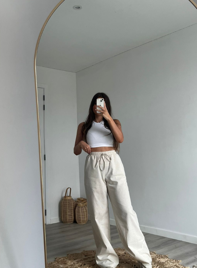 JUUL - Zandkleurige wide leg
