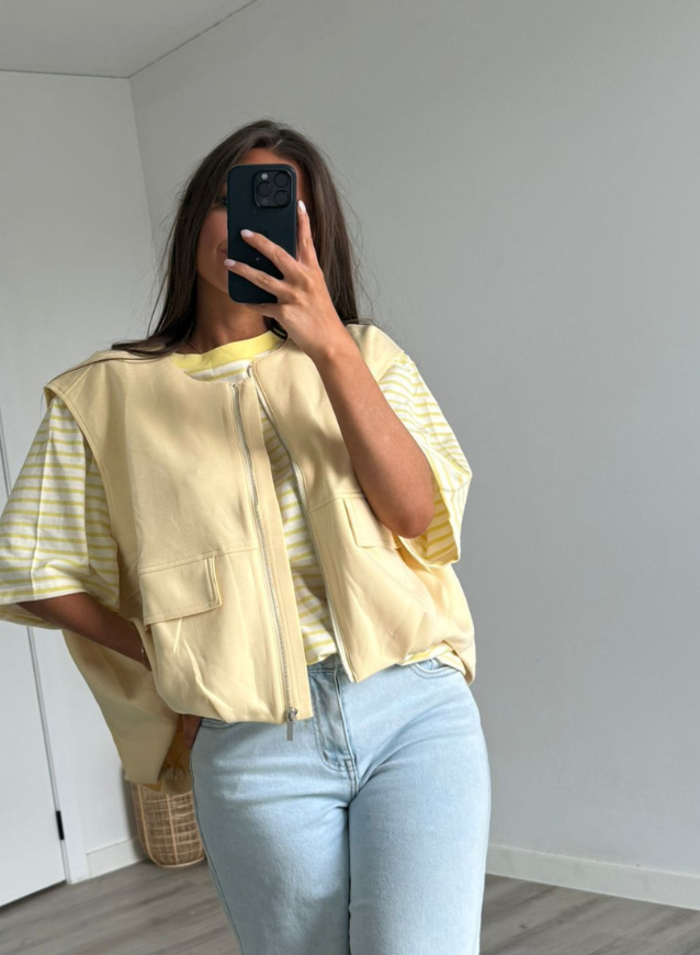 YASMINE - T-shirt Geel