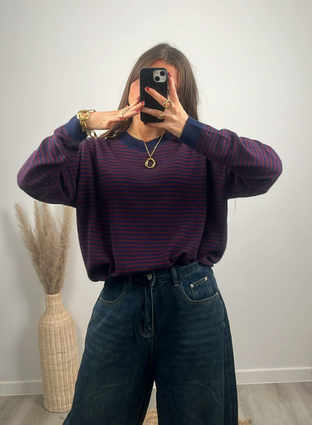 MIRA - Bordeaux/ Navy Trui